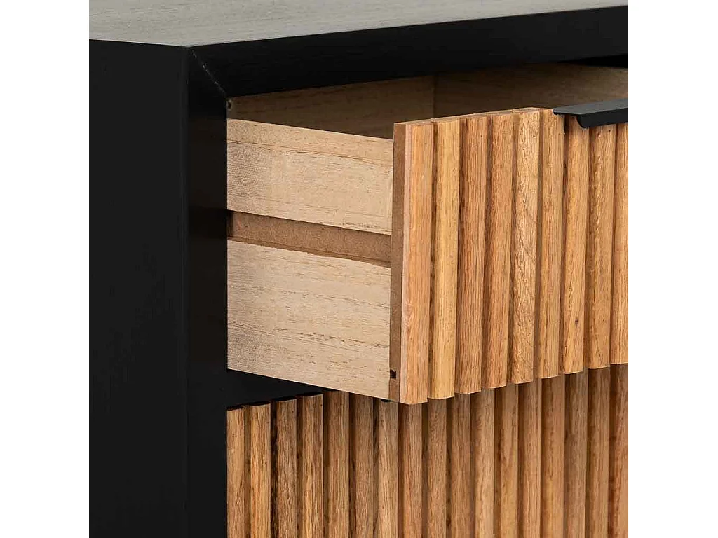 Cómoda com 4 gavetas, madeira e metal, 42x36,5x105h cm