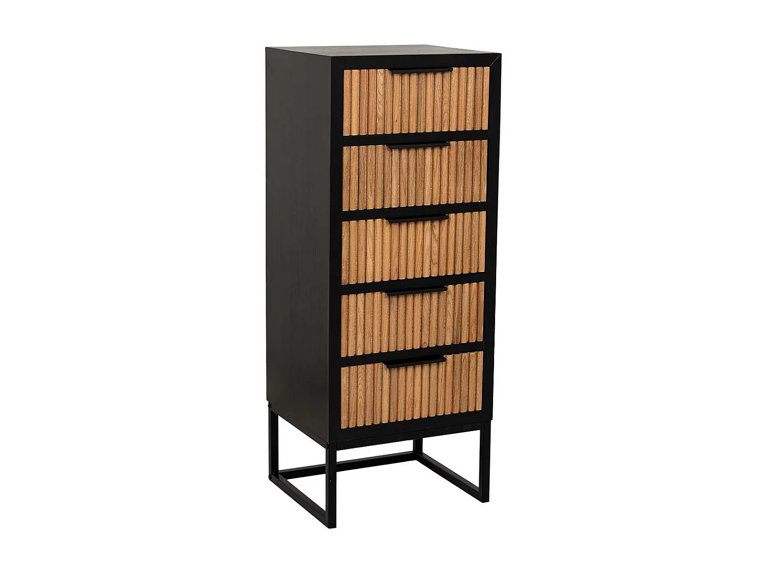 Kommode mit 4 Schubladen, Holz und Metall, 42x36,5x105h cm