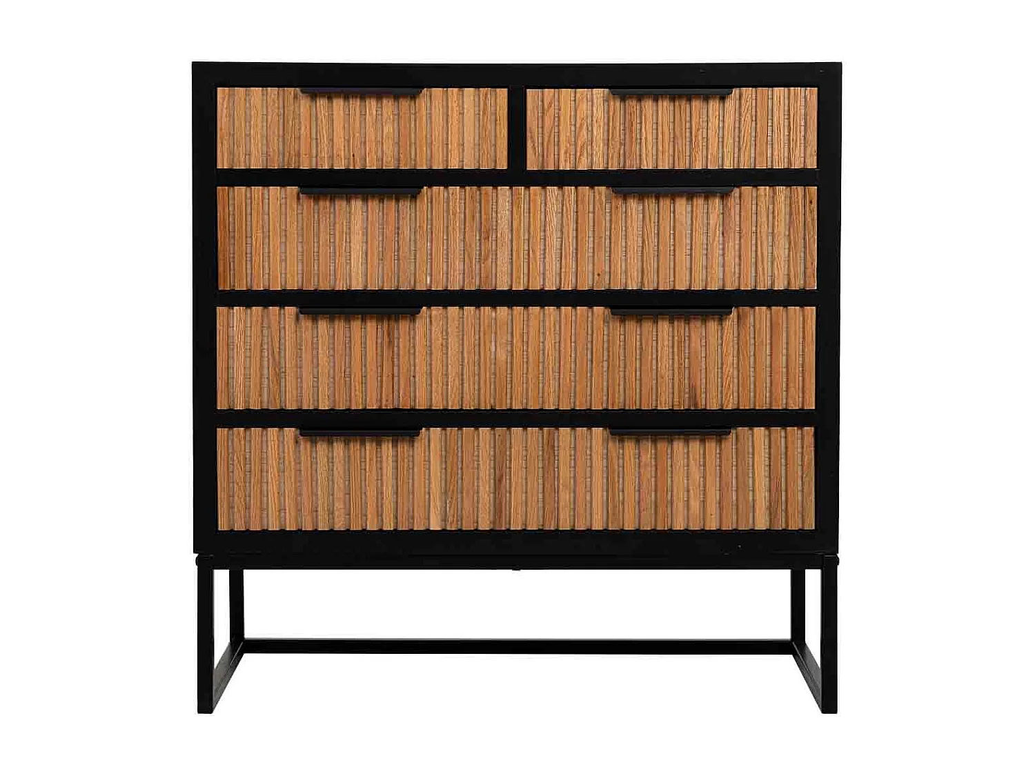 Cómoda 4 gavetas madeira e metal 80x39,5x81h cm