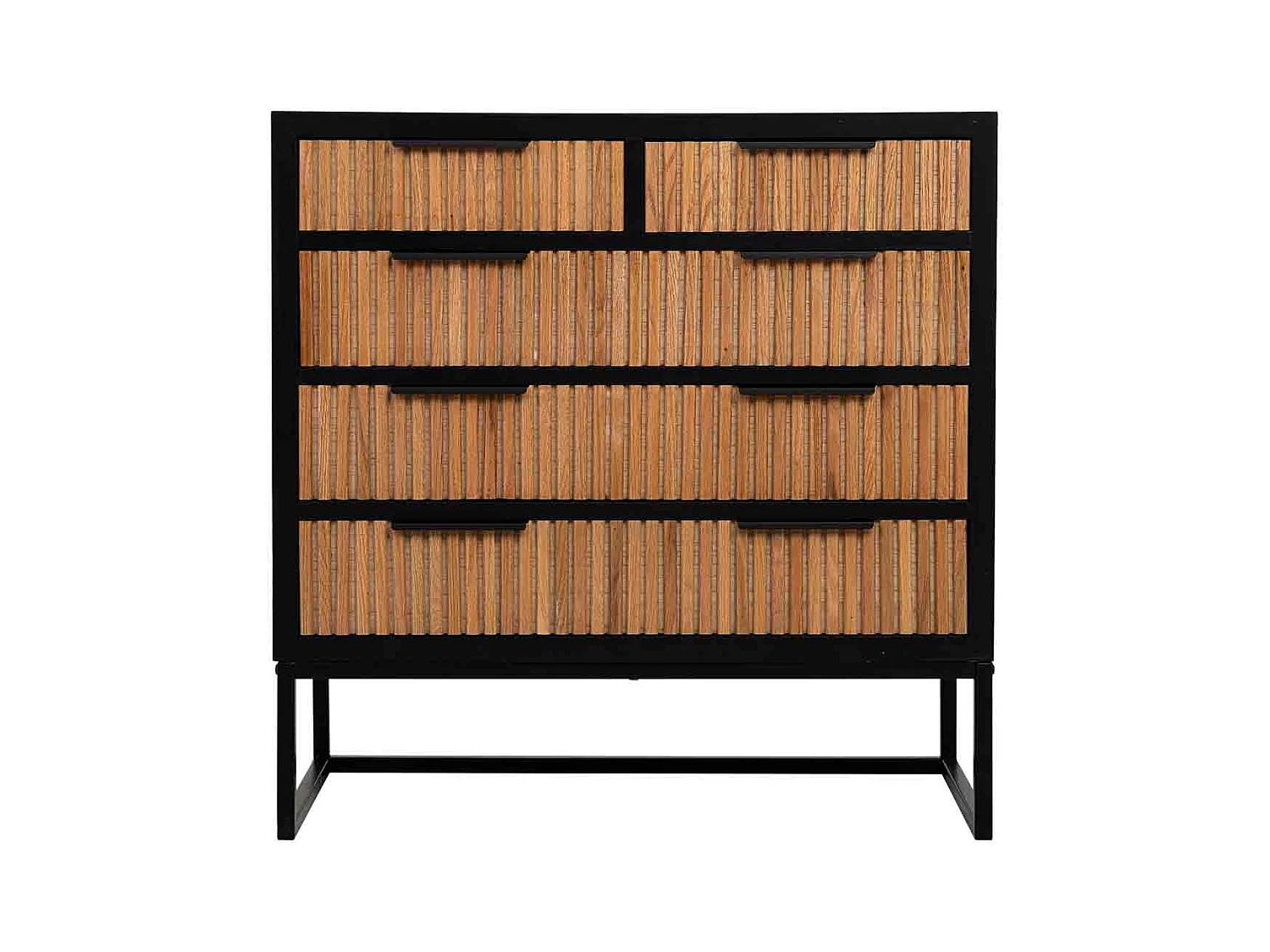 Commode 4 tiroirs bois et métal 80x39,5x81h cm