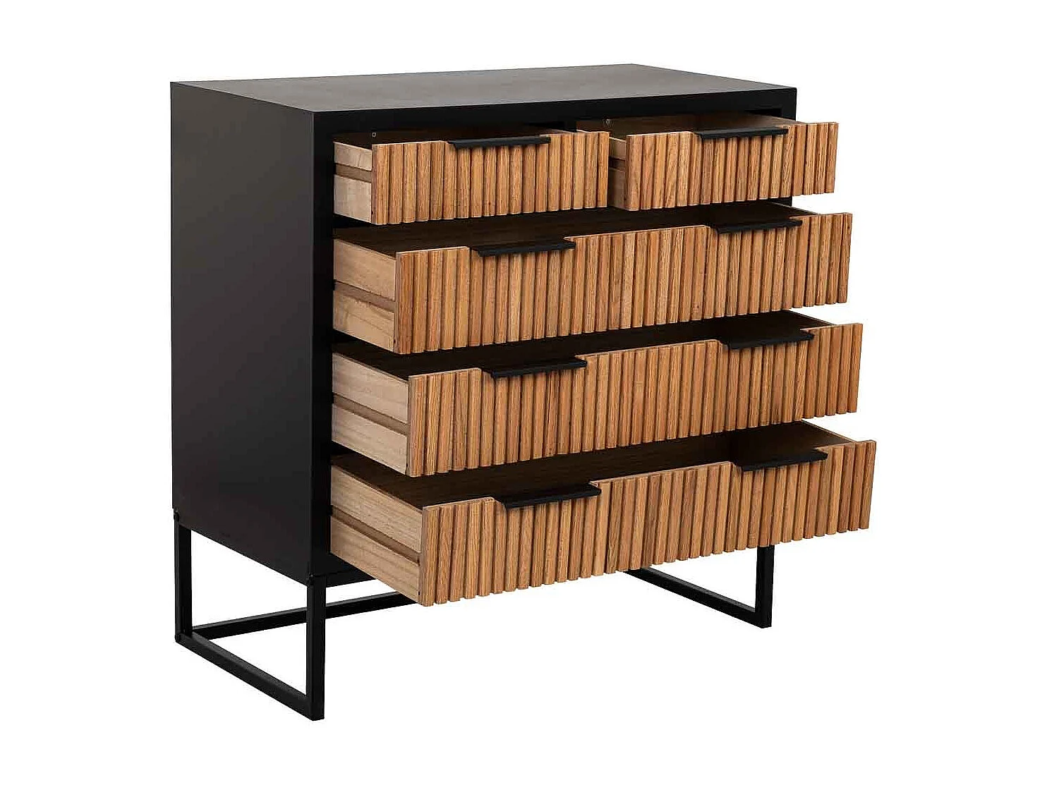 Kommode mit 4 Schubladen aus Holz und Metall 80x39,5x81h cm