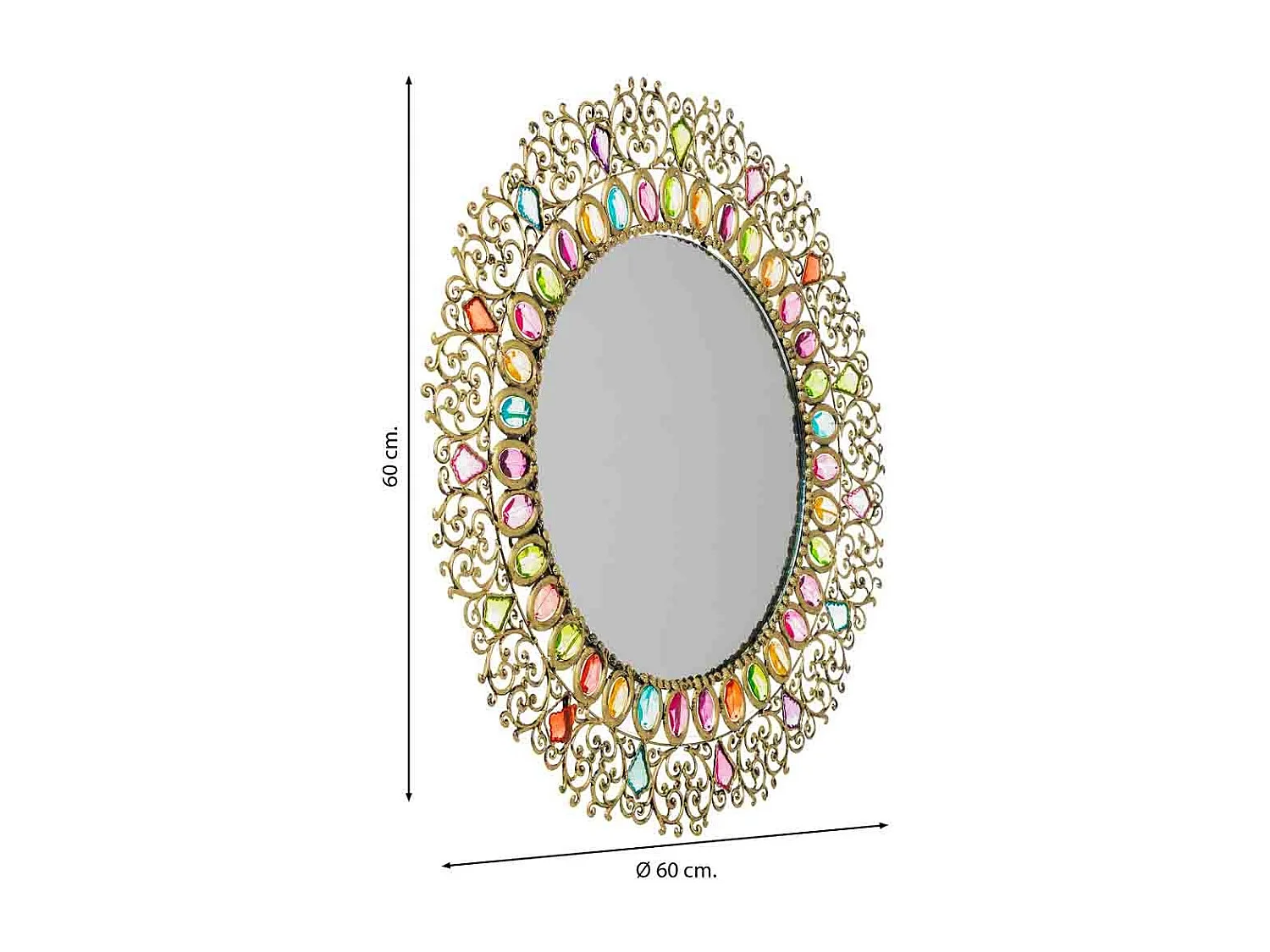 Espejo con cristal acrilico de colores D60x60