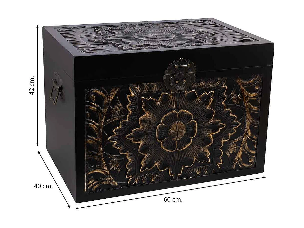 Baúl de madera 60x40x42h cm