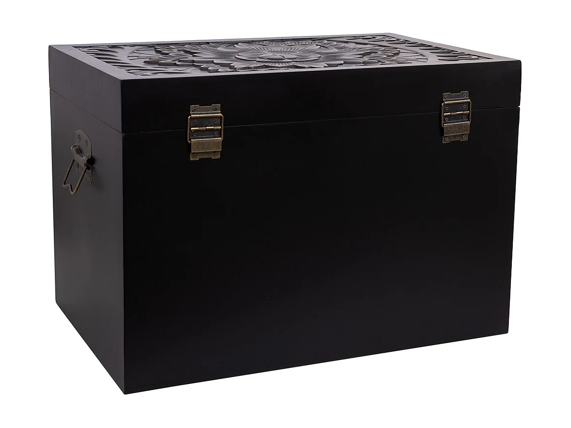 Baú de madeira 60x40x42h cm