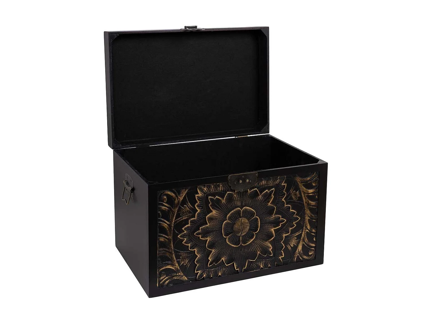 Baú de madeira 60x40x42h cm