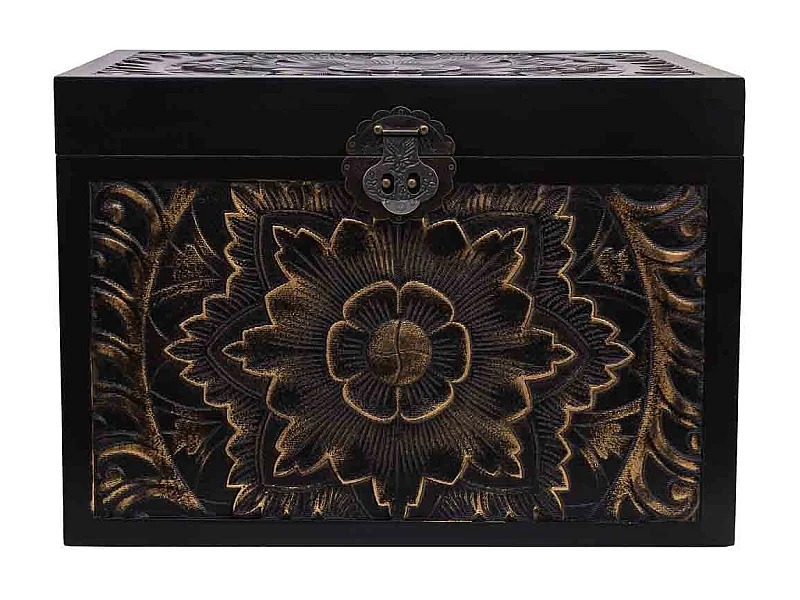 Baú de madeira 60x40x42h cm