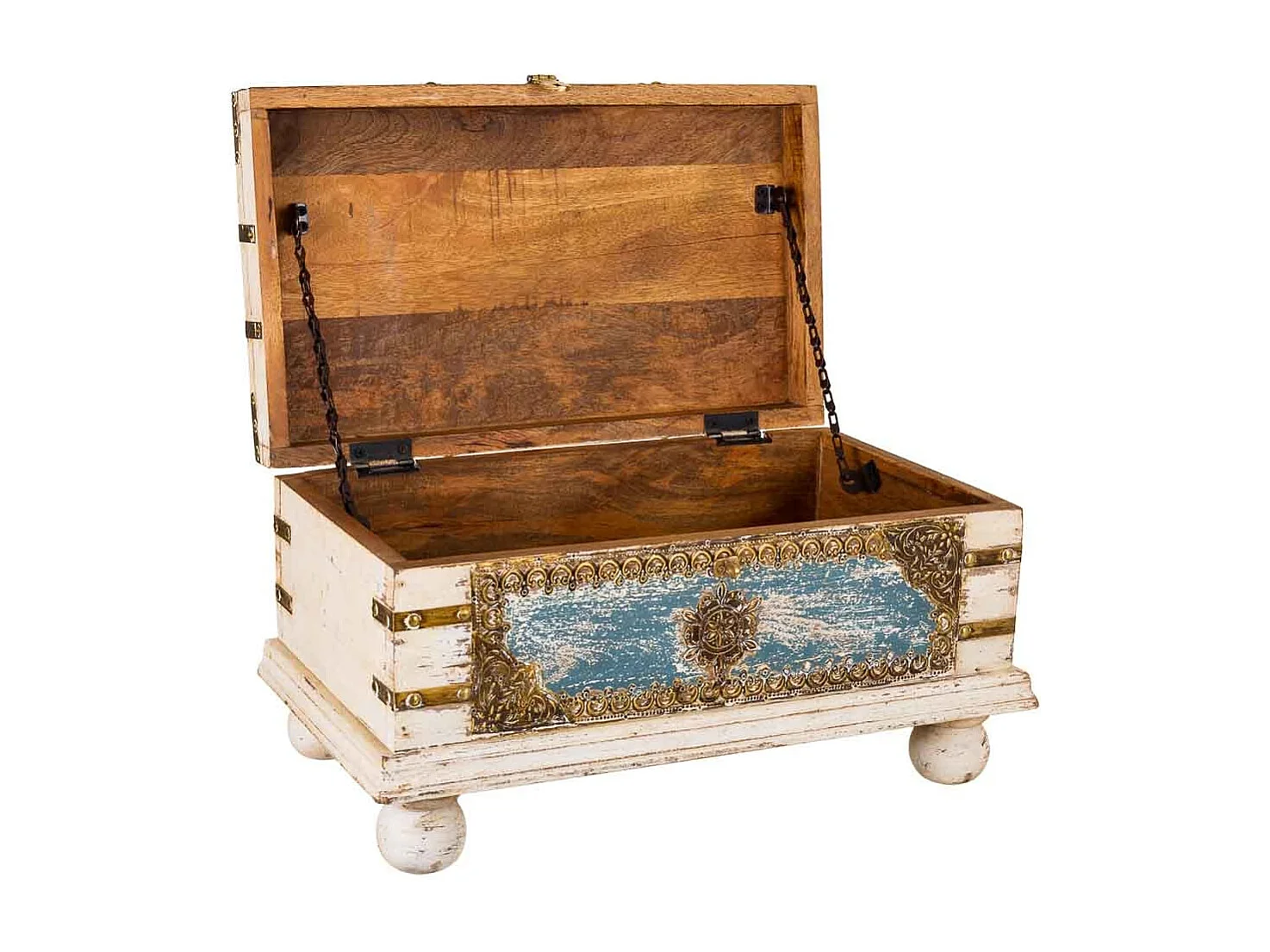 Baú de madeira artesanal 49x29x27h cm