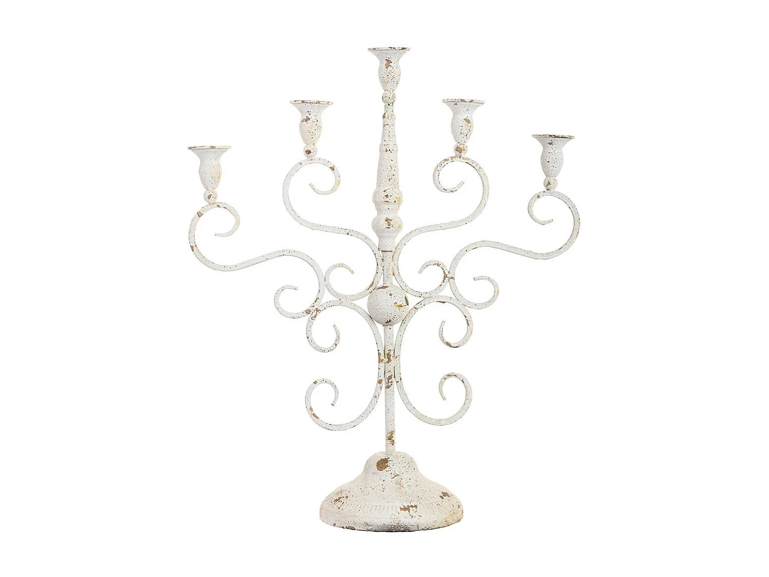 Candelabro metal para 5 velas acabado envejecido 42x16x49,5h cm
