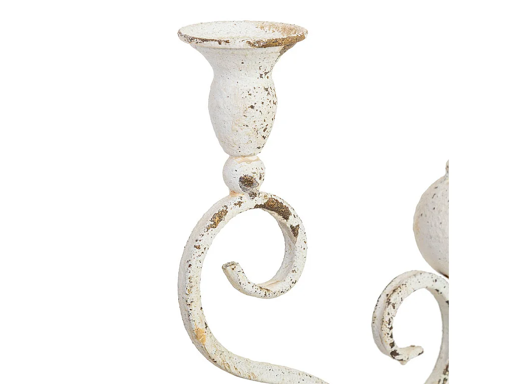 Candelabro em metal 3 velas envelhecidas 28,5x14x46,5h cm