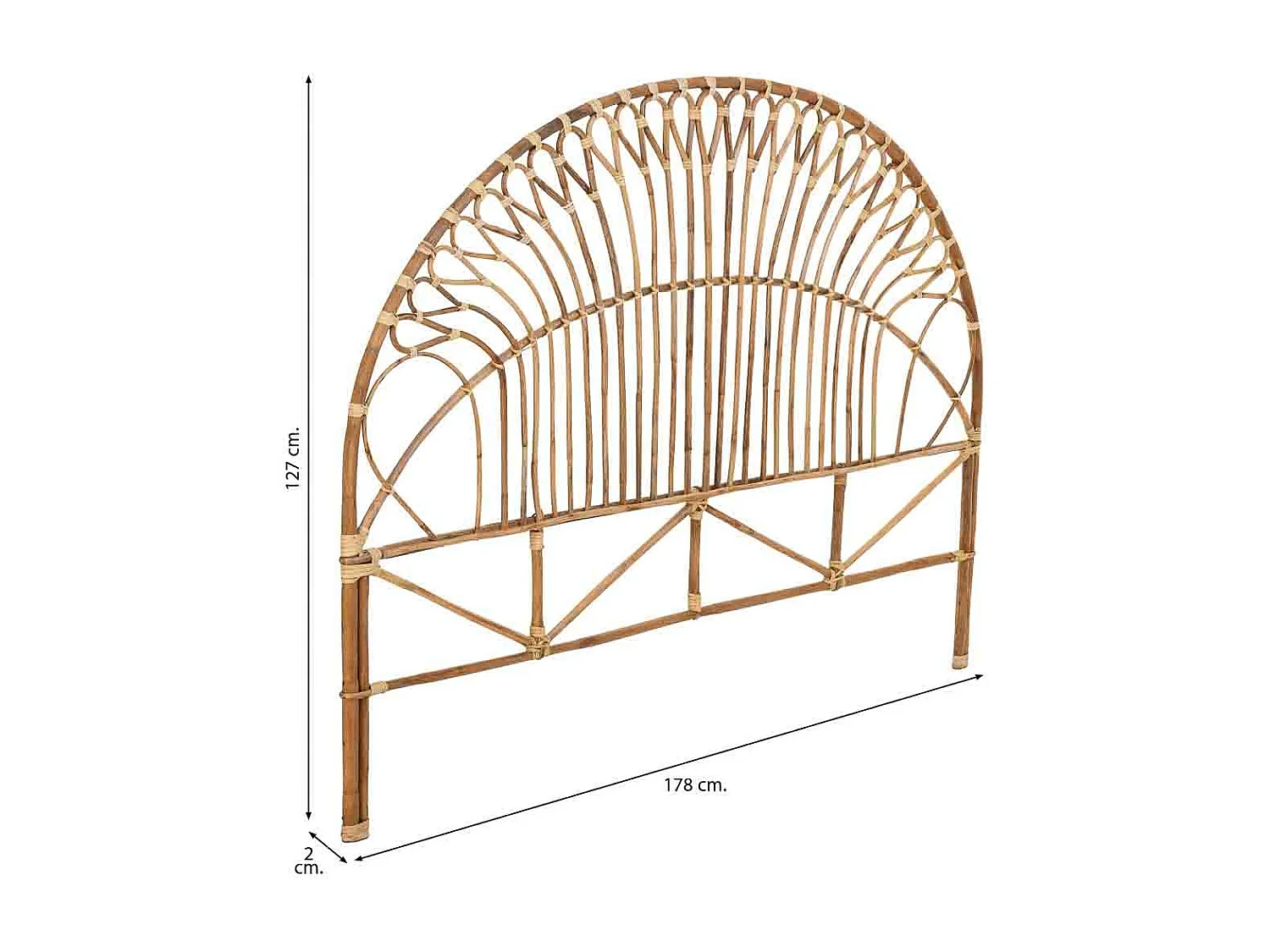 Cabecero de cama de caña 178x02x127h cm