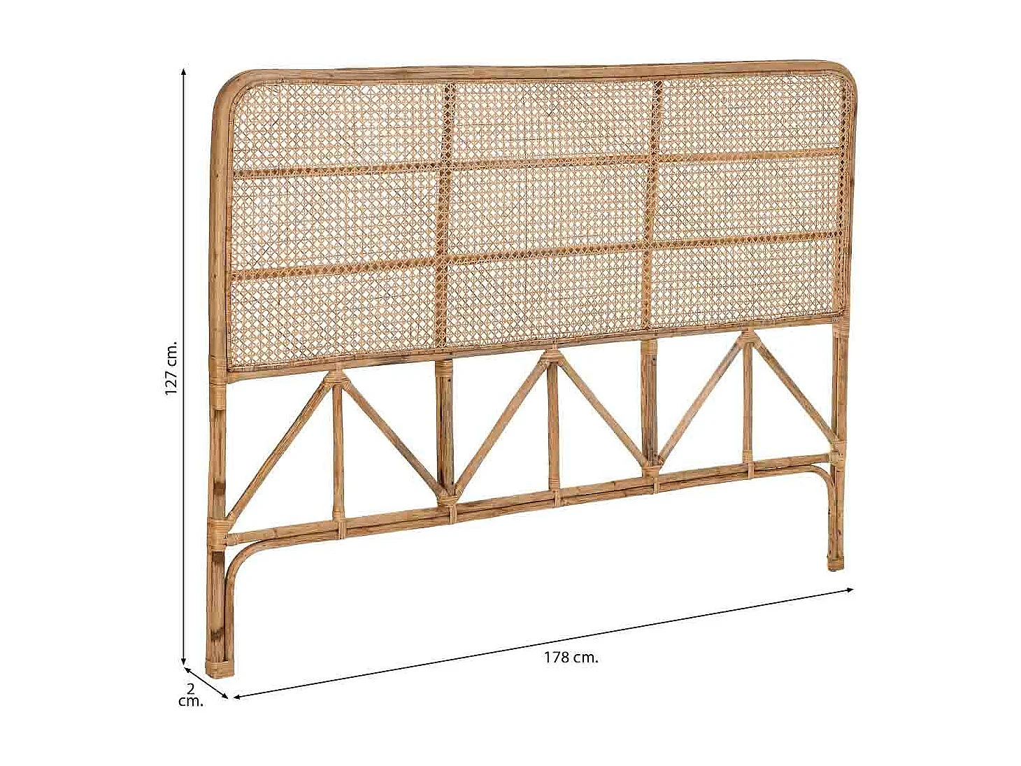 Testiera letto in canna 178x02x127h cm