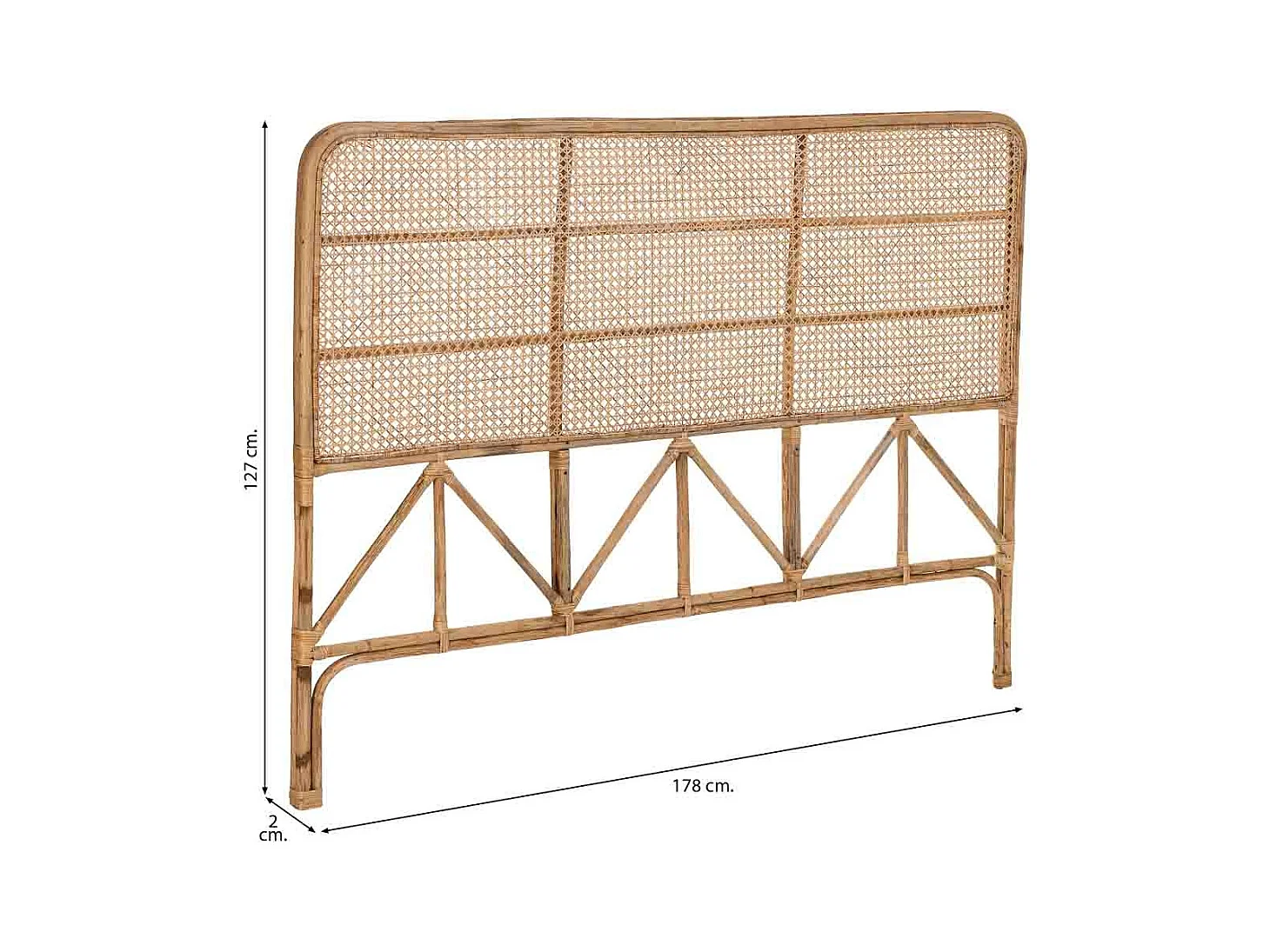 Tête de lit en rotin 178x02x127h cm