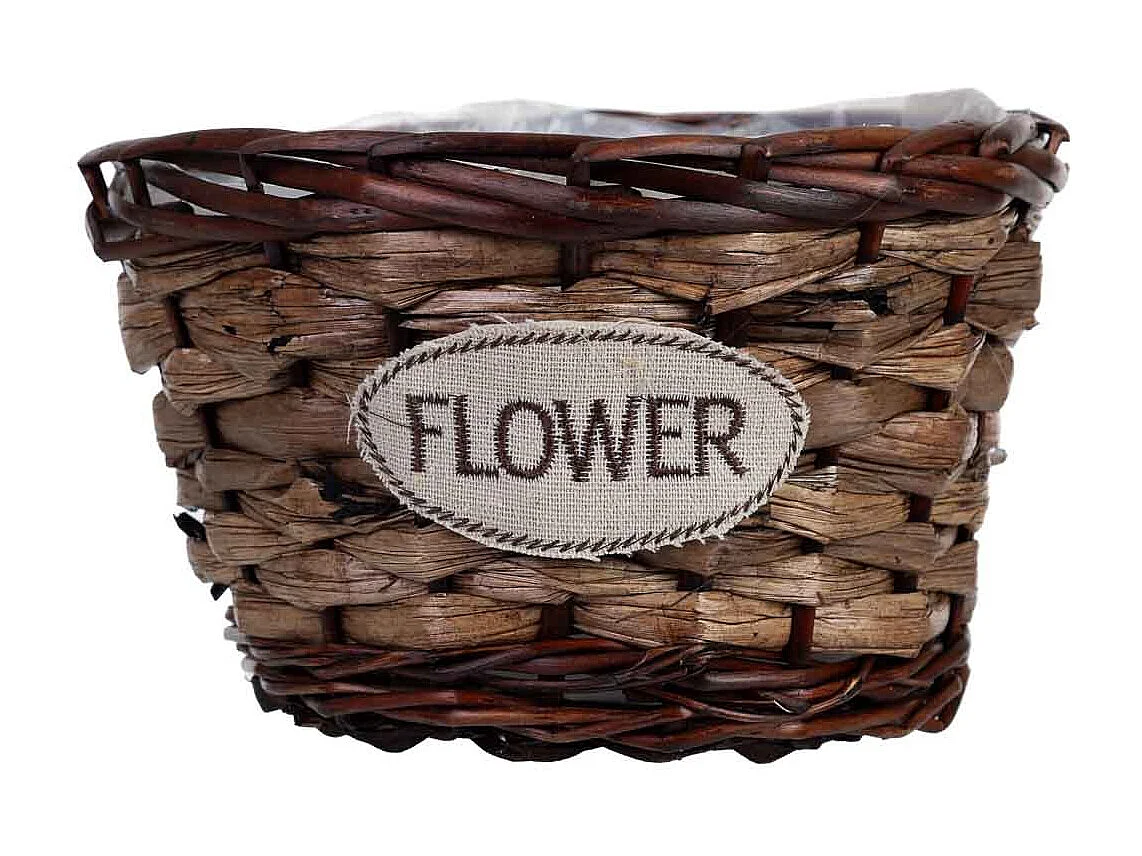 Pot en osier marron 20x20x13h cm