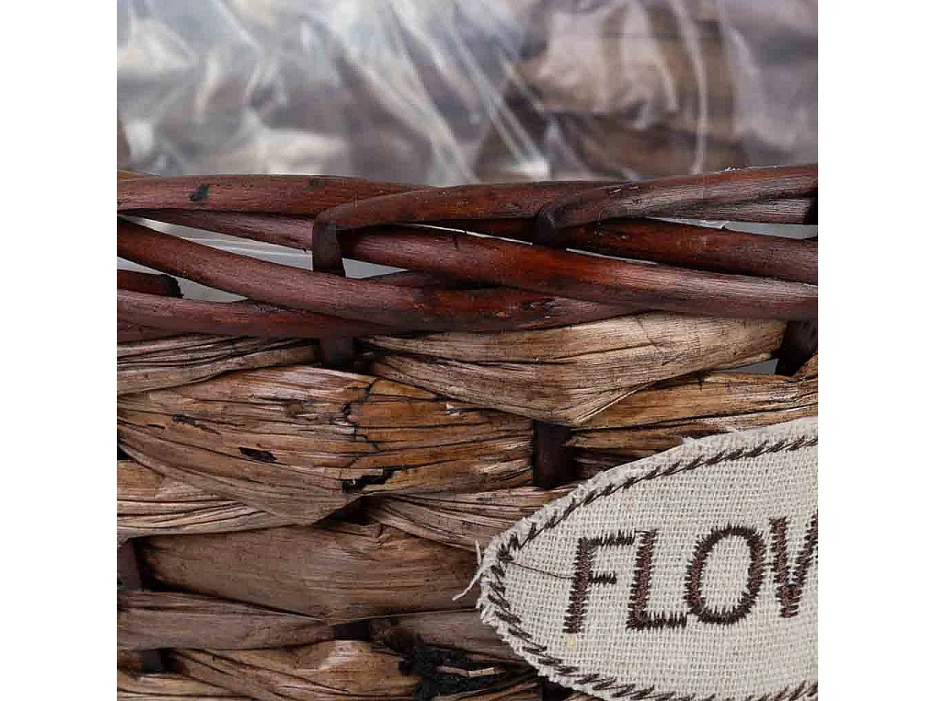 Pot en osier marron 20x20x13h cm