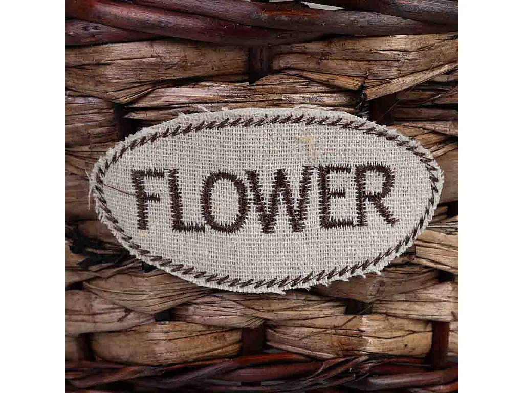 Maceta de mimbre marrón 20x20x13h cm