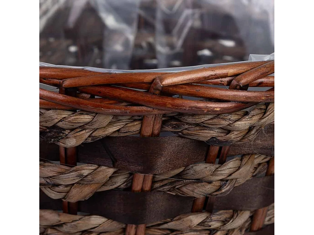 Pot en osier marron 27x27x17h cm