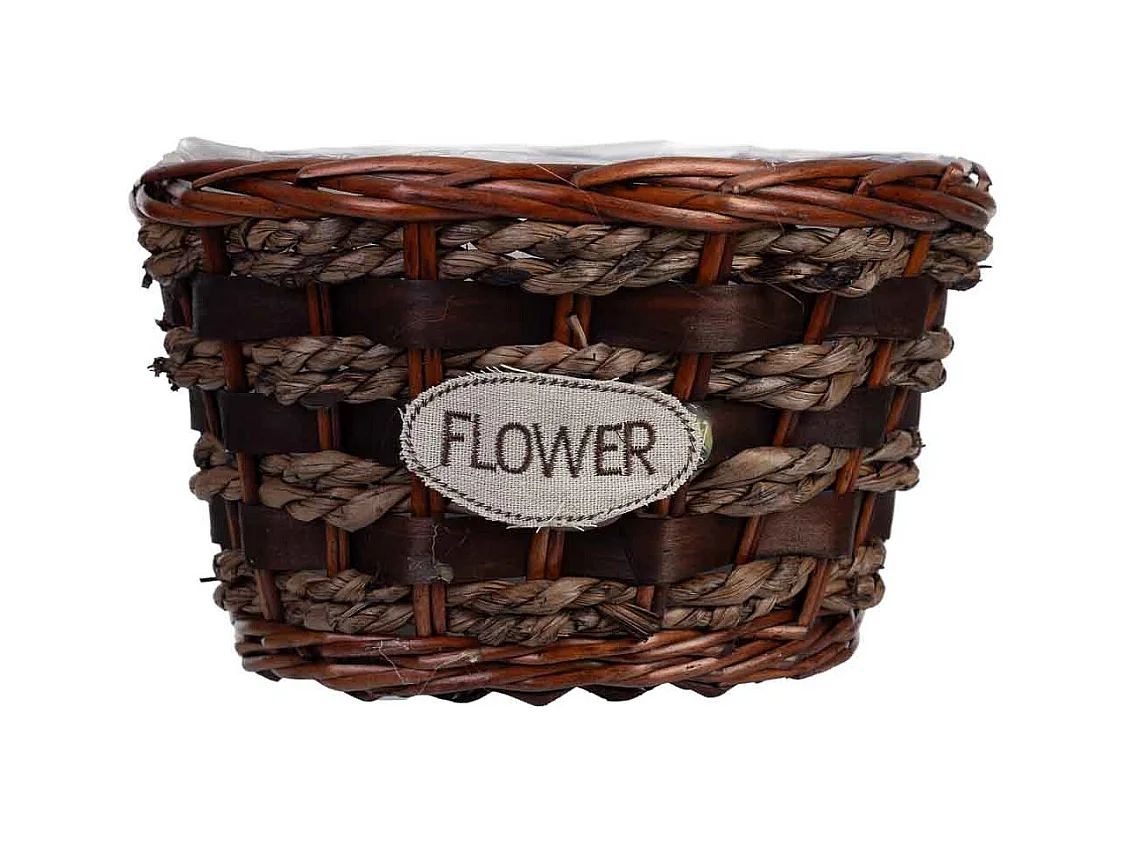 Vaso de vime castanho 27x27x17h cm