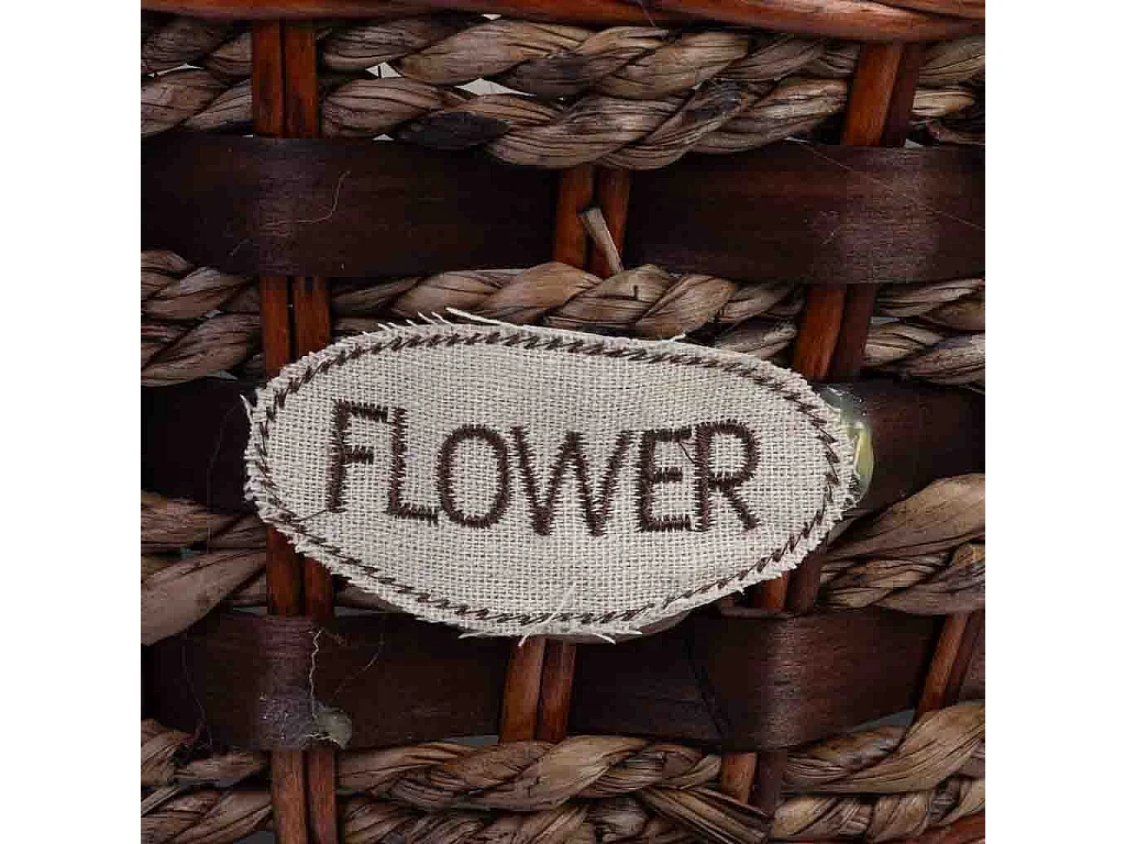 Maceta de mimbre marrón 27x27x17h cm