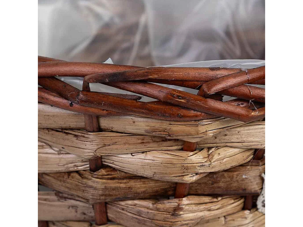 Maceta de mimbre marrón 17x17x11h cm