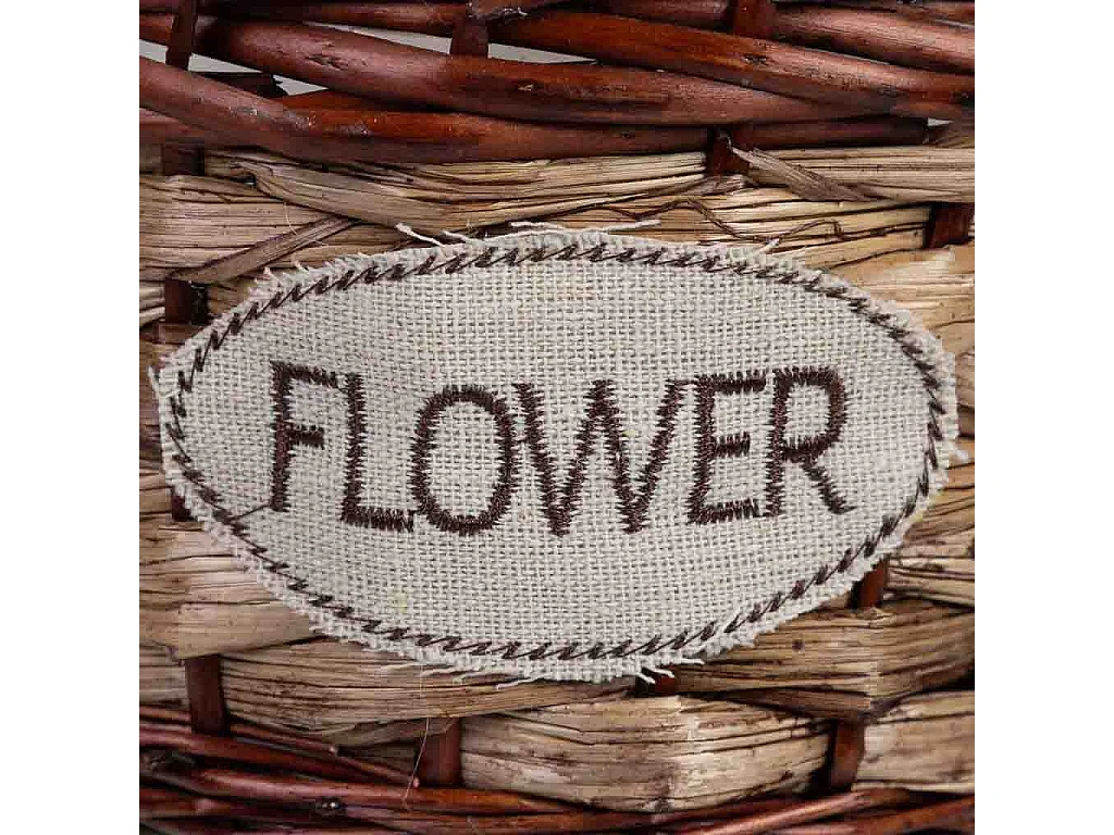 Maceta de mimbre marrón 17x17x11h cm