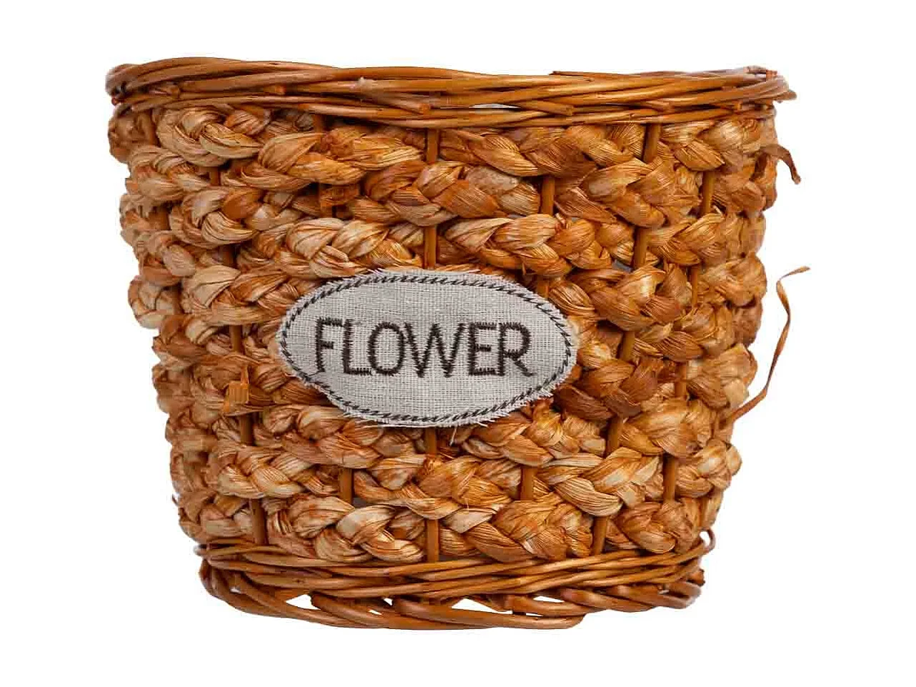 Pot en osier marron 22x22x17h cm