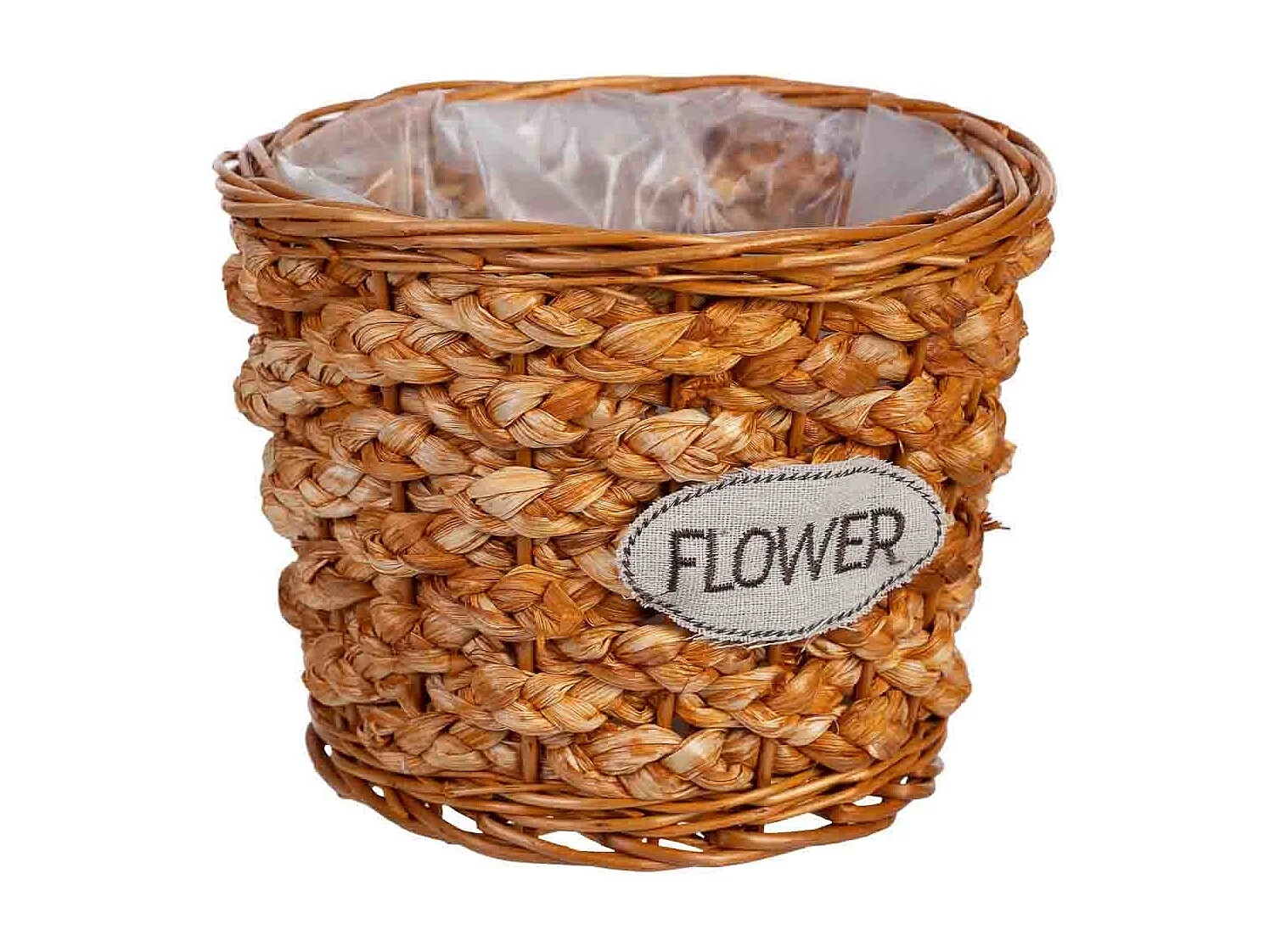 Maceta de mimbre marrón 22x22x17h cm