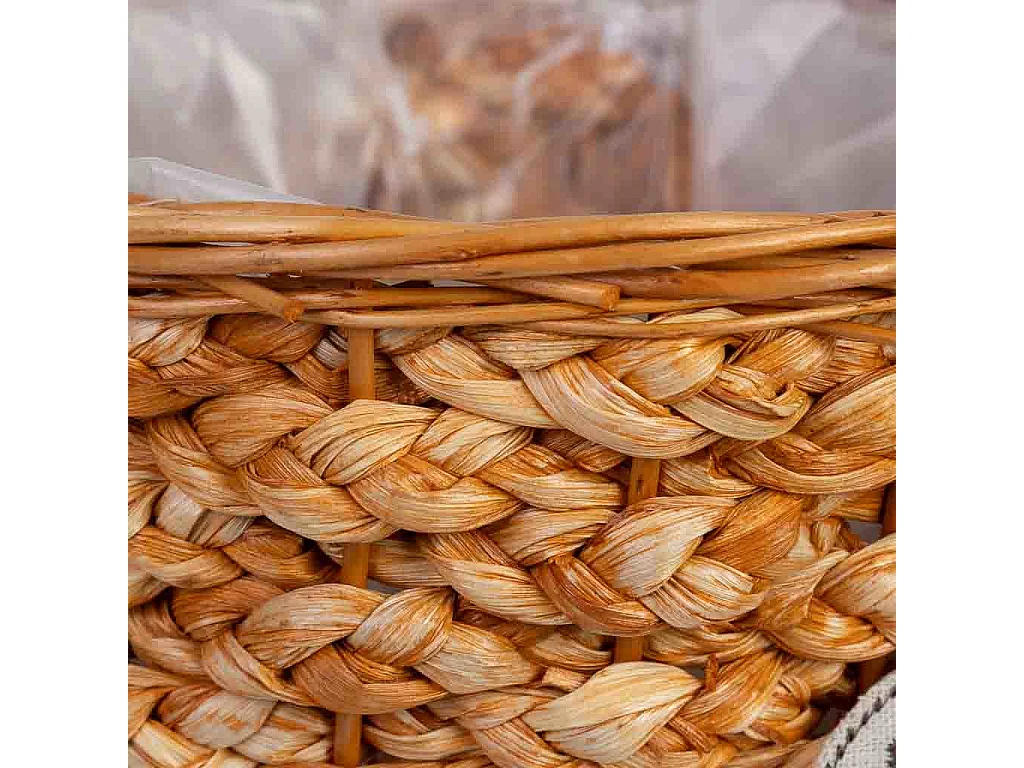 Maceta de mimbre marrón 22x22x17h cm