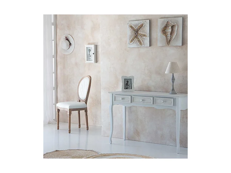 Weißer Schlüsselkasten aus Holz, 23x7,5x34h cm