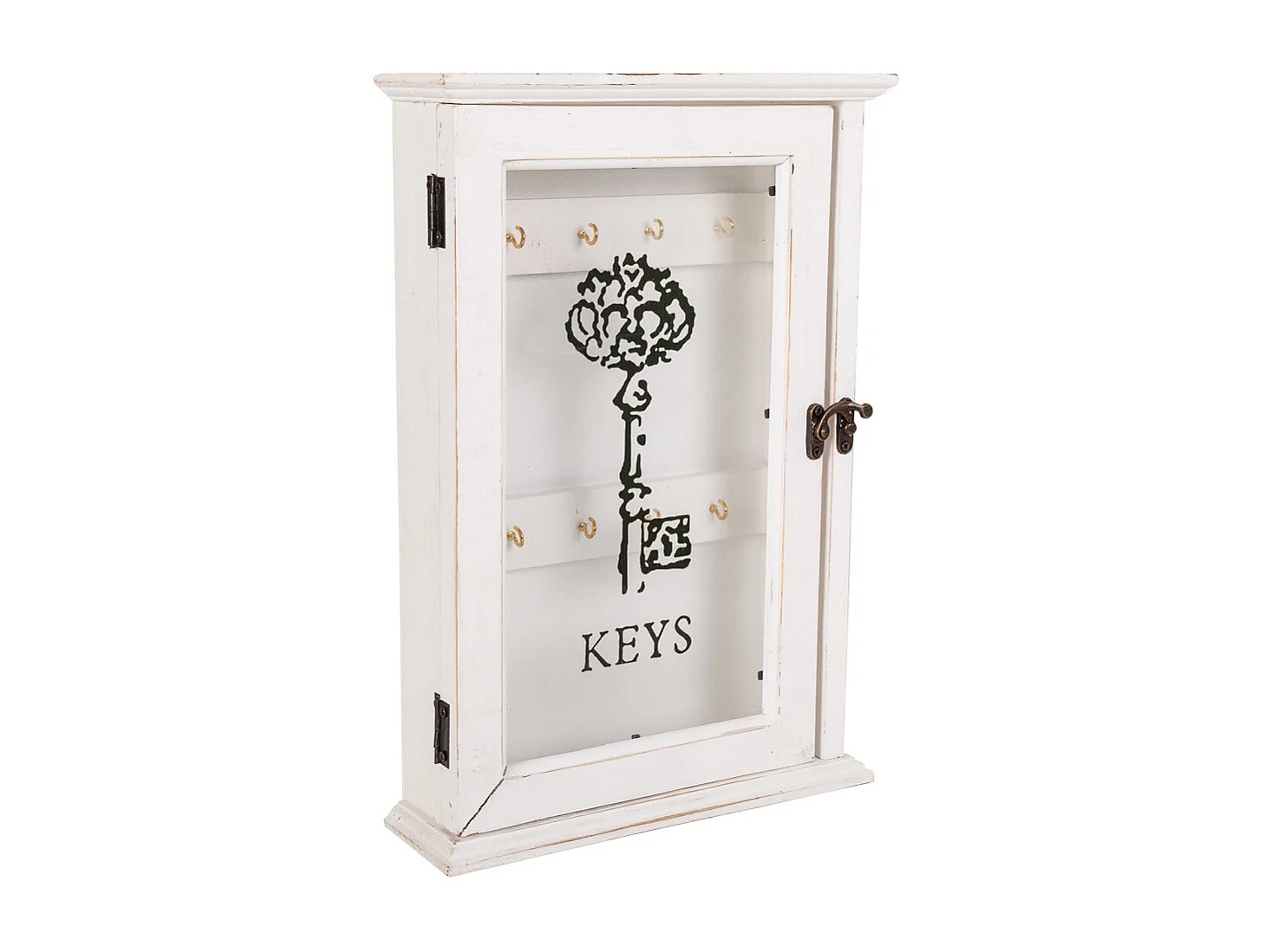 Porta-chaves de madeira branca 23x7,5x34