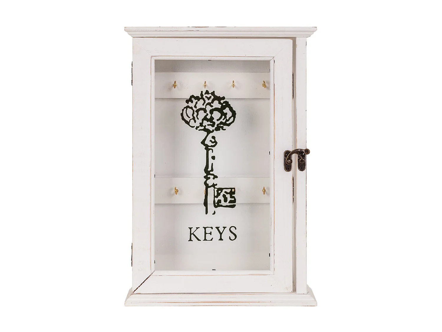 Porta-chaves de madeira branca 23x7,5x34