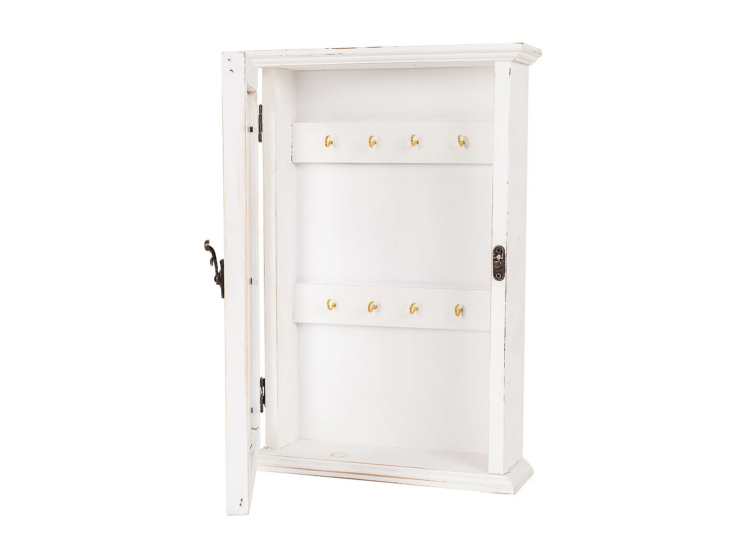 Porta-chaves de madeira branca 23x7,5x34