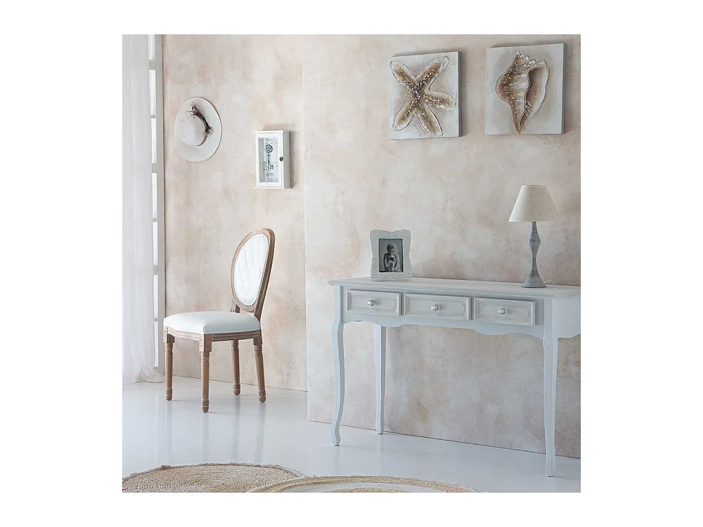 Boîte à clés en bois blanche 23x7.5x34h