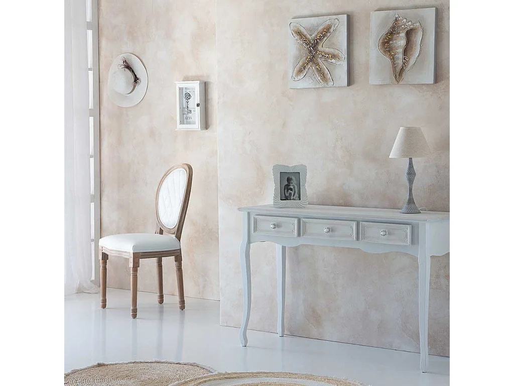 Weißer Schlüsselkasten aus Holz, 23x7,5x34h cm