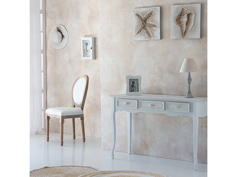 Weißer Schlüsselkasten aus Holz, 23x7,5x34h cm