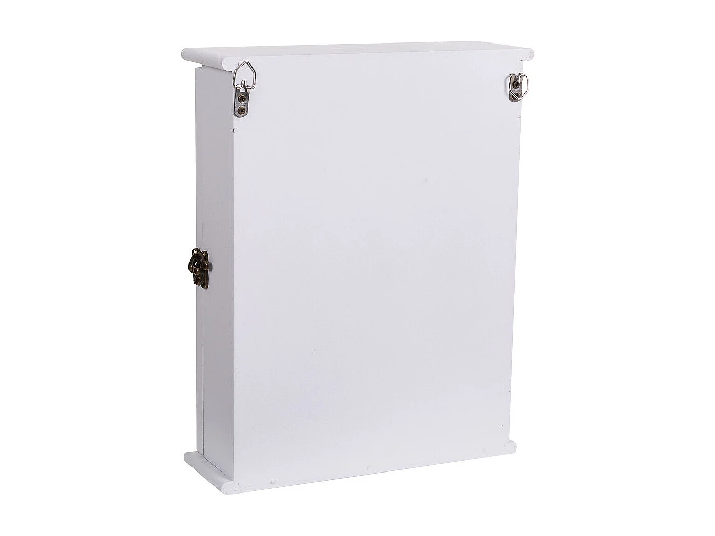 Caja de llaves de madera y rejilla blanca 24x7.5x30