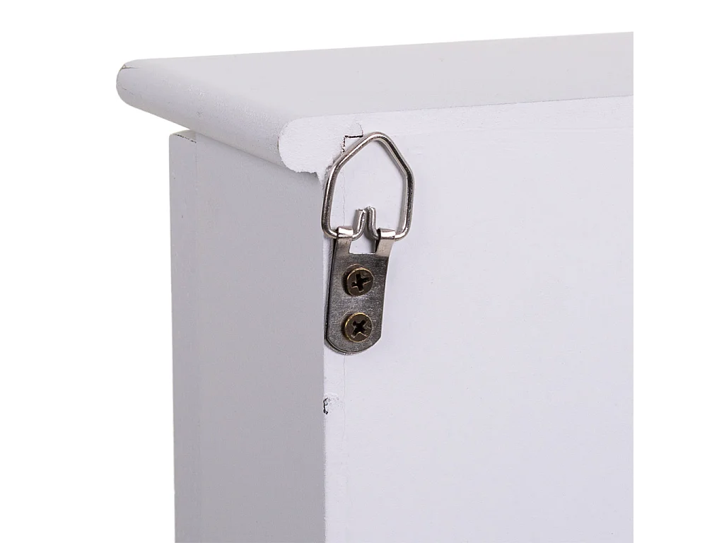 Caja de llaves de madera y rejilla blanca 24x7.5x30