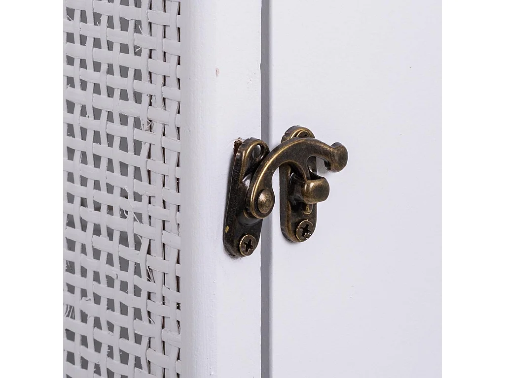 Caja de llaves de madera y rejilla blanca 24x7.5x30