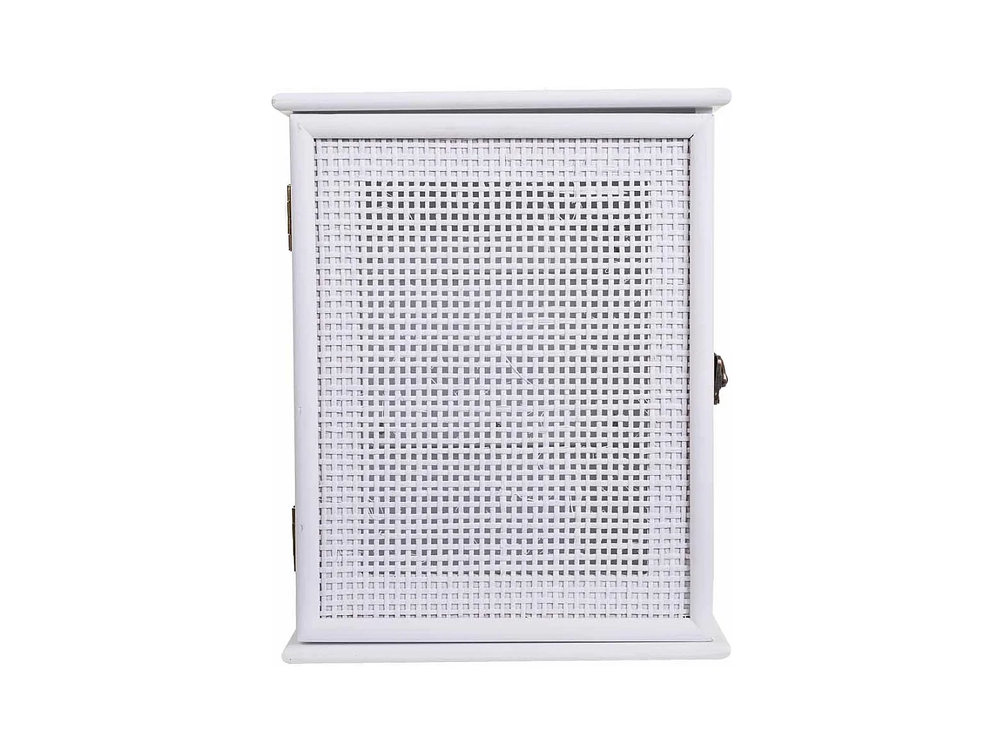 Boîte à clés en bois et treillis blanc 24x7.5x30h