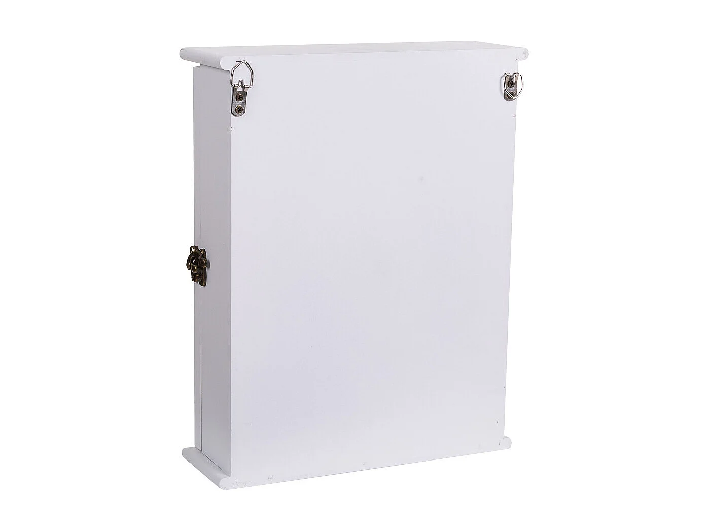 Caja de llaves de madera y rejilla blanca 24x7.5x30h cm