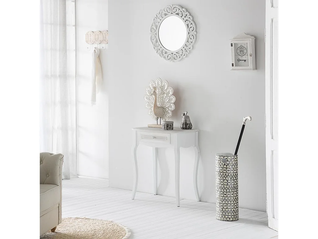 Cassetta portachiavi in legno bianco 25x7,5x36h