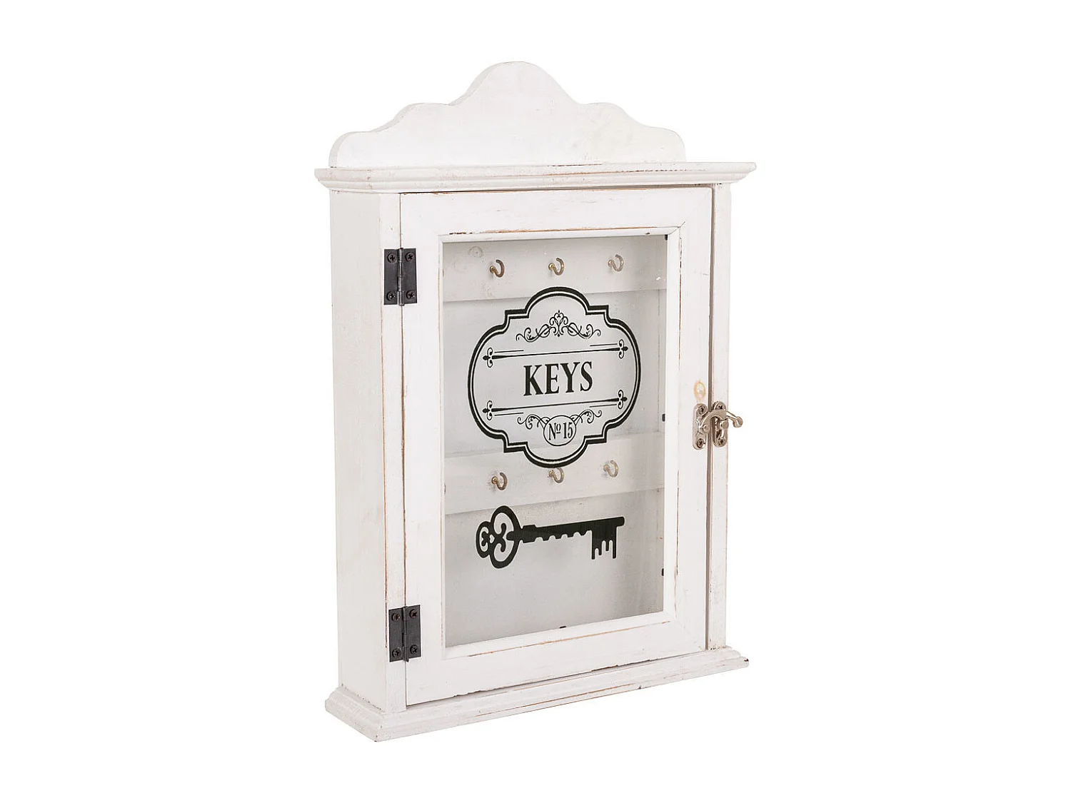 Cassetta portachiavi in legno bianco 25x7,5x36h