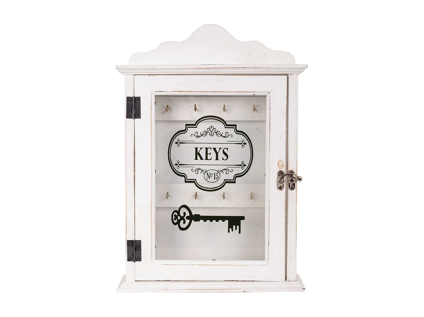 Cassetta portachiavi in legno bianco 25x7,5x36h