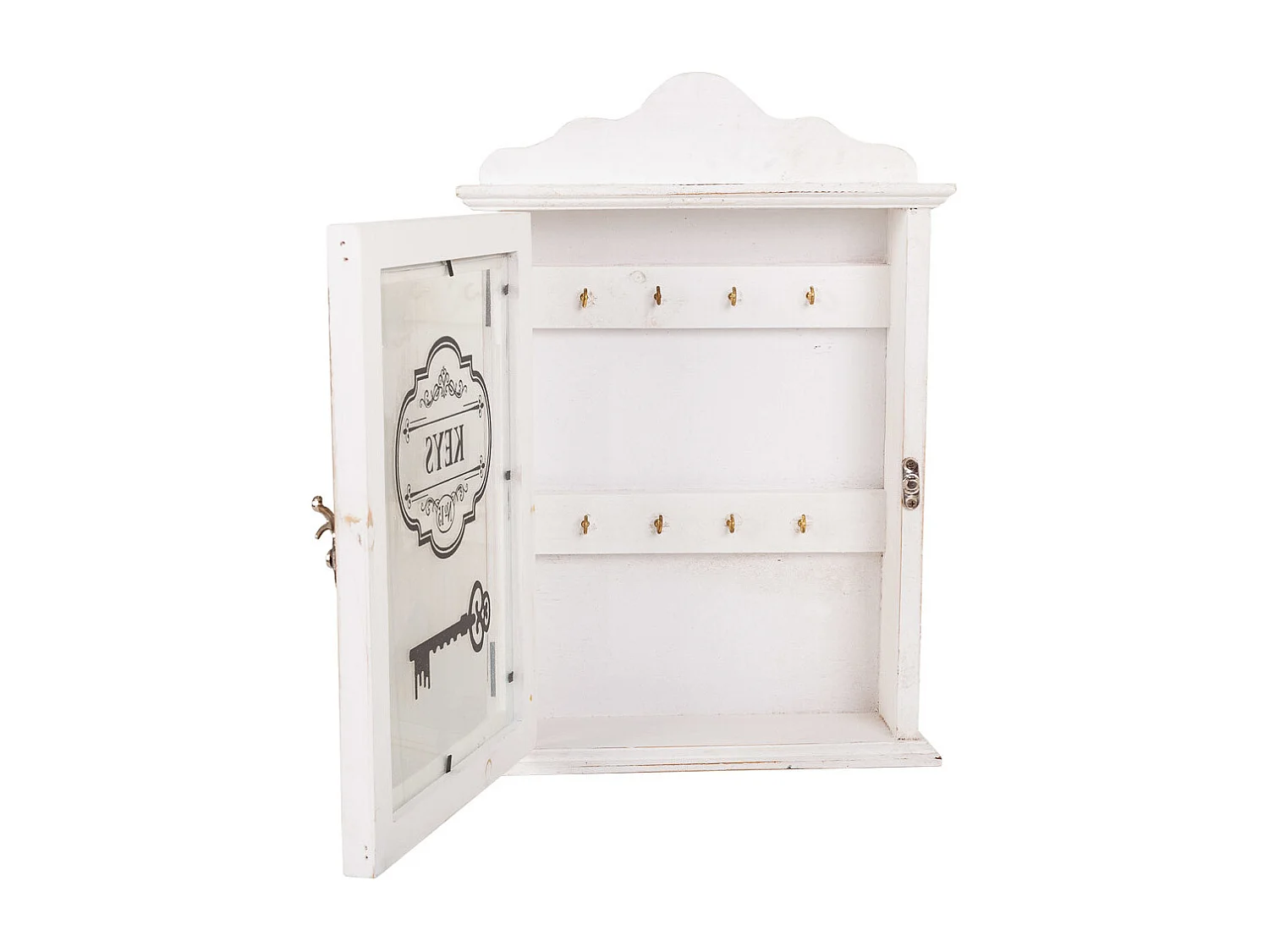 Cassetta portachiavi in legno bianco 25x7,5x36h