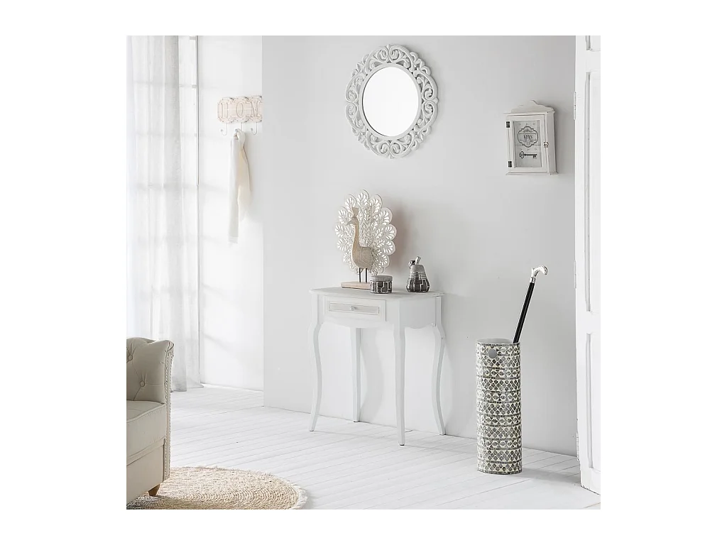 Boîte à clés en bois blanc 25x7.5x36h