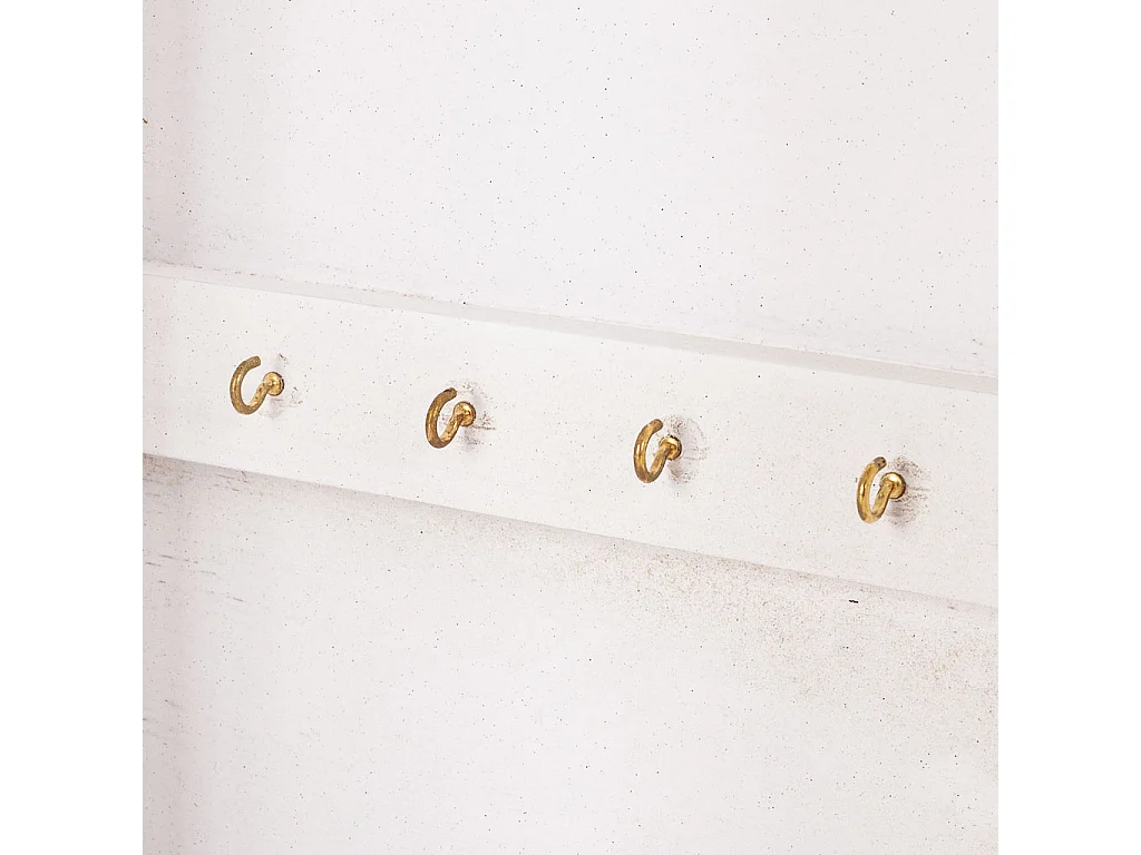 Cassetta portachiavi in legno bianco 25x7,5x36h