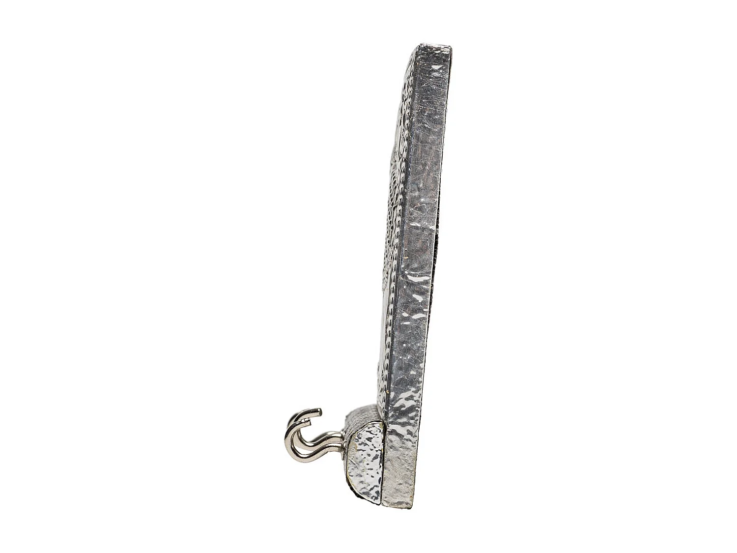 Portachiavi in metallo argentato sbalzato 12,5x7,5x2h