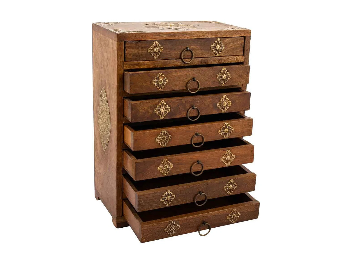 Coffret à bijoux en bois avec 7 tiroirs 23x12,7x31,5h cm