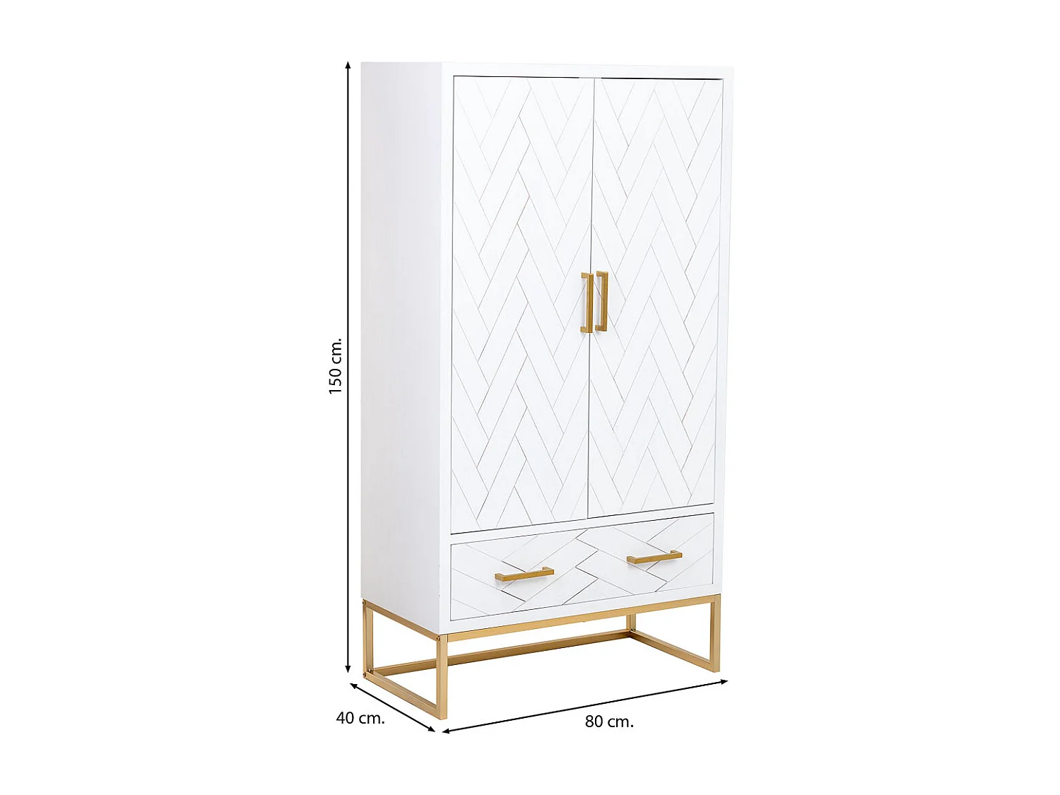 Armario 2 puertas madera y metal 80x40x150h cm