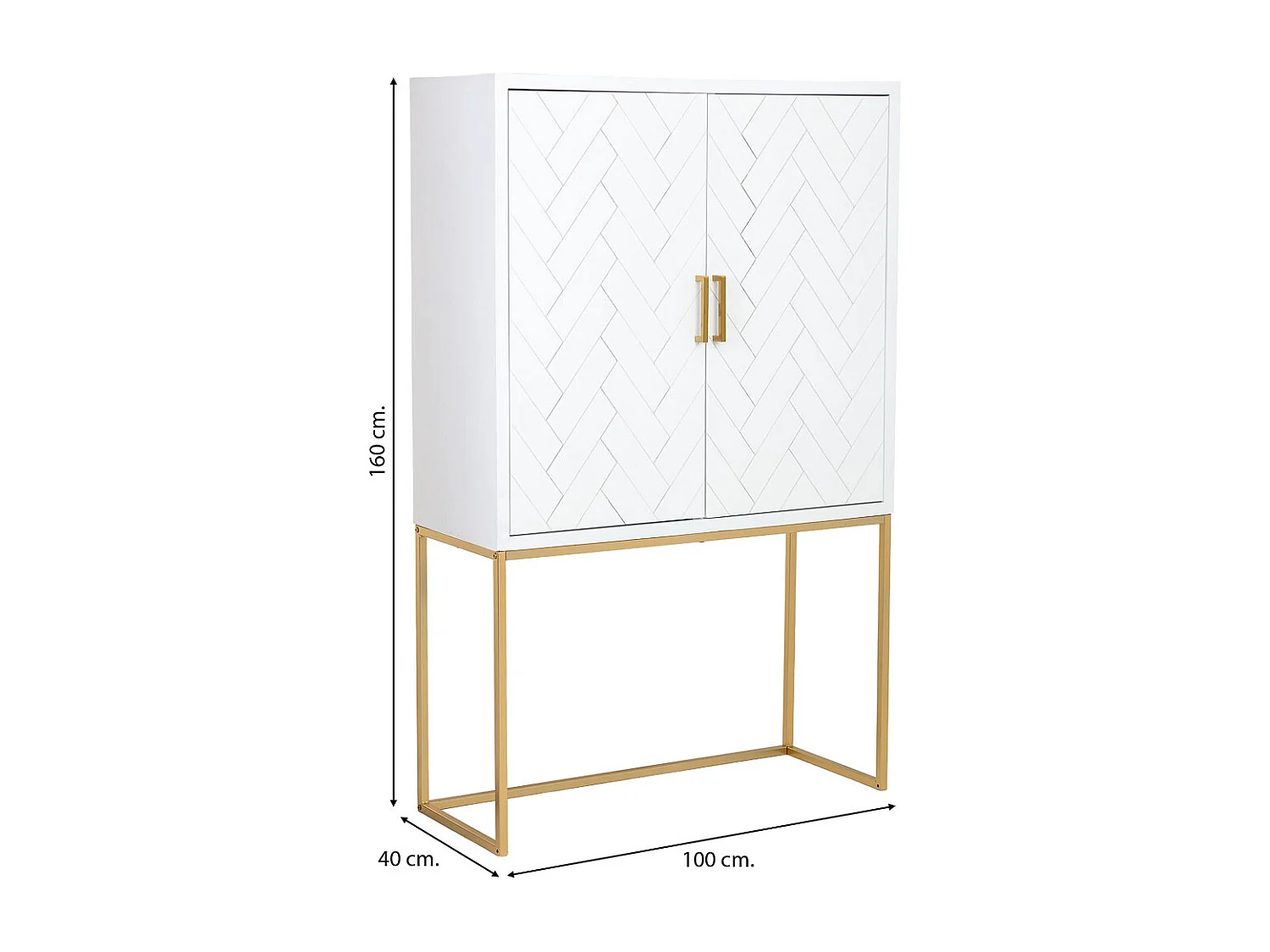 Armadio 2 ante in legno e metallo 100x40x160h cm