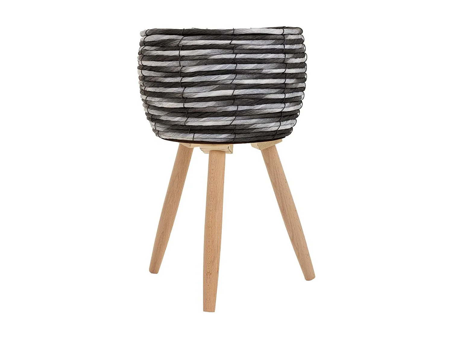 Jardinière en métal et fibre D25,5x16/39,5h cm